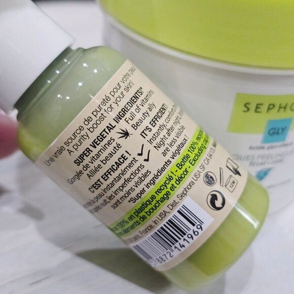 Sephora ✦ Glycolic Acid Peeling Discs + Hemp Night Serum ✦ Exfoliating Vegan Set - Picture 7 of 9
